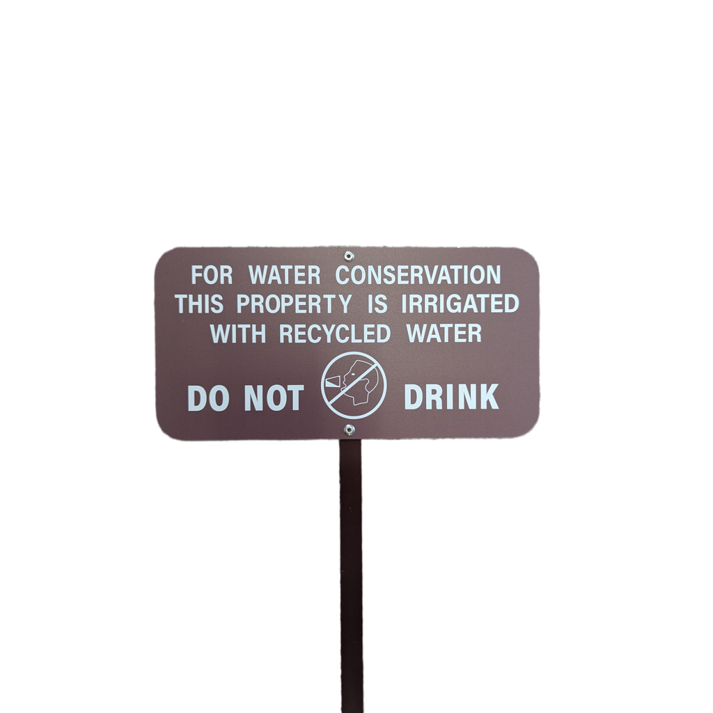 Aluminum Recycled Water Sign- Brown