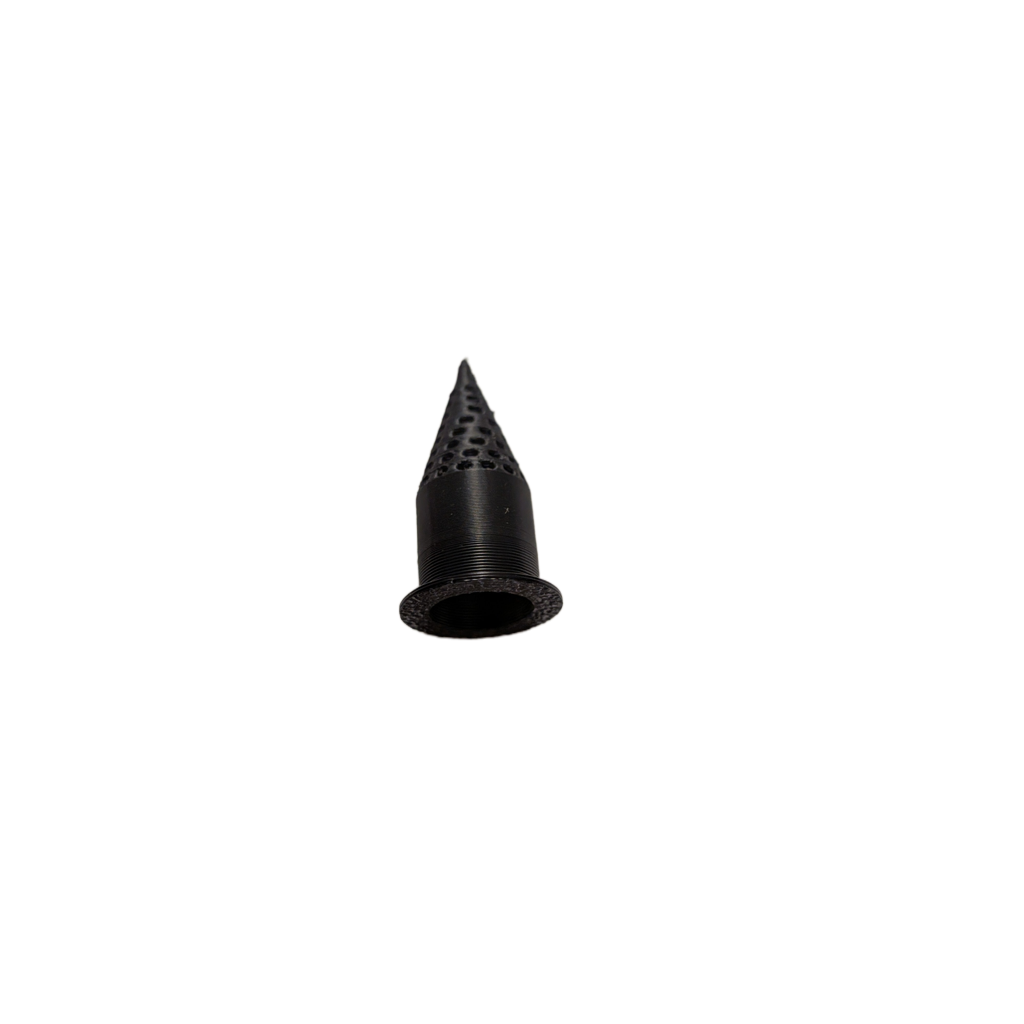 Black pressure compensation screen for irrigation nozzles