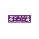 Purple recycled water vinyl sticker with high gloss finish for outdoor branding in landscape areas using recycled water