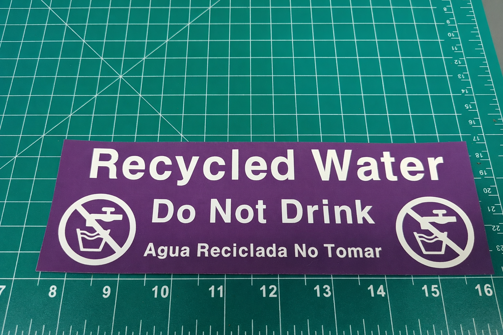 Recycled Water Sticker-Vinyl 2.75"X8.5"