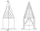 Pressure compensation screen for irrigation nozzle schematic drawing
